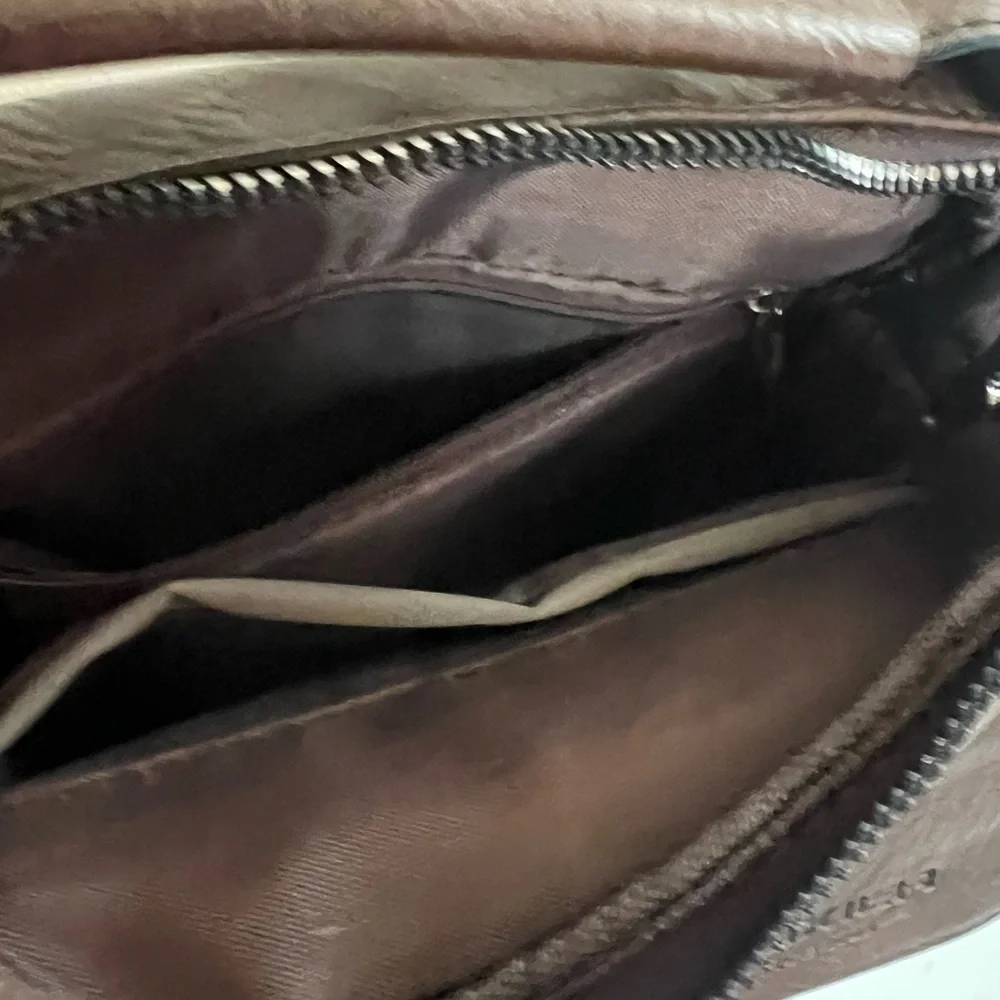 Weixier Brown Leather Messenger Bag for Men